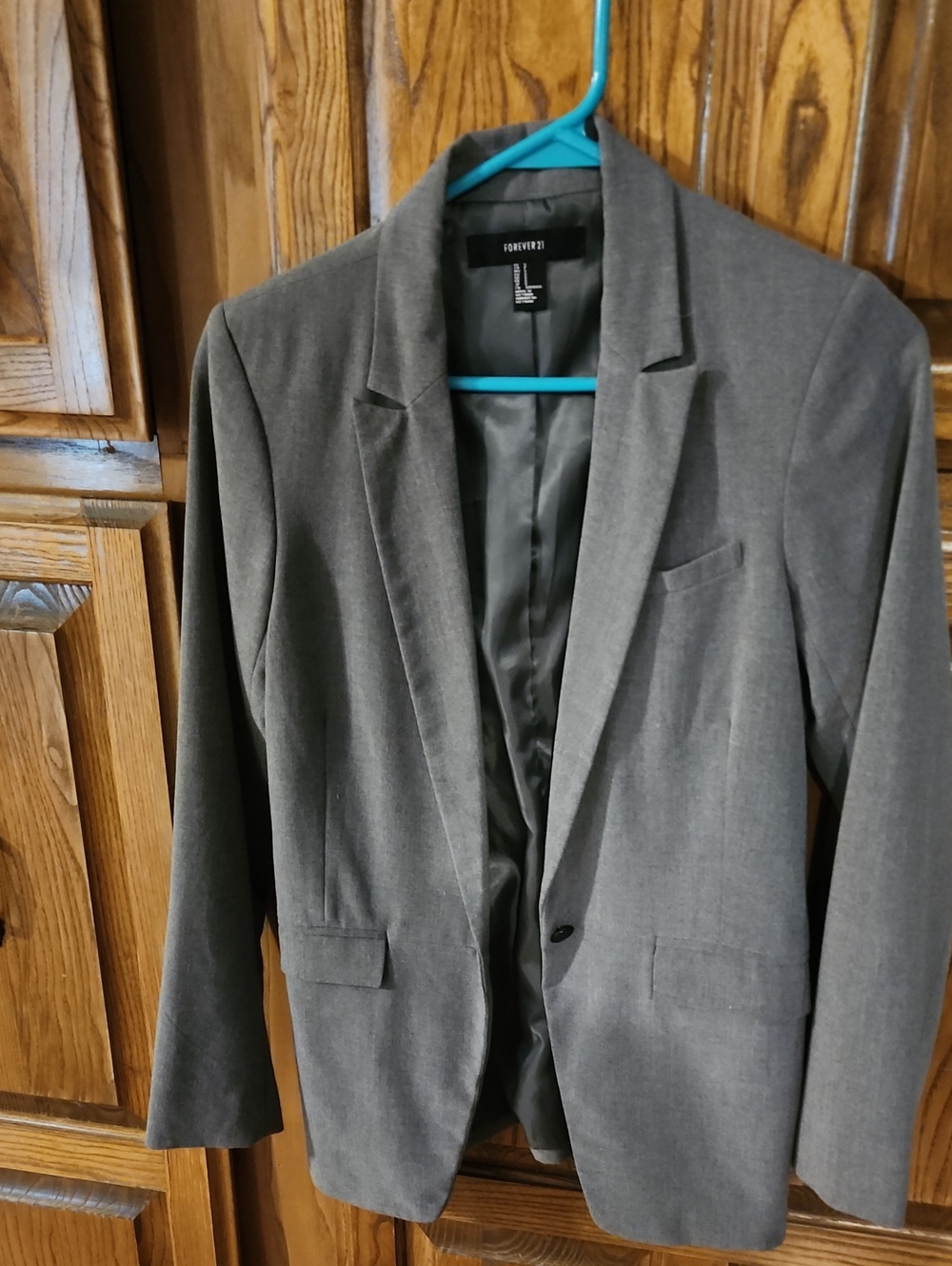 Forever 21 Men's Charcoal Gray Single-Button Blazer